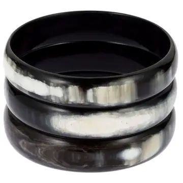 Black Horn Bangles/Set of 3