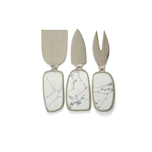 Marble & Nickel 3 piece Serving set