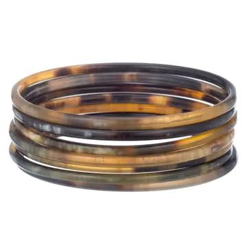 Bangles/Set of 7/Tortoise Color Horn