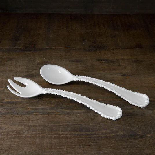 White Beaded Melamine Servers – Spice Delray Beach