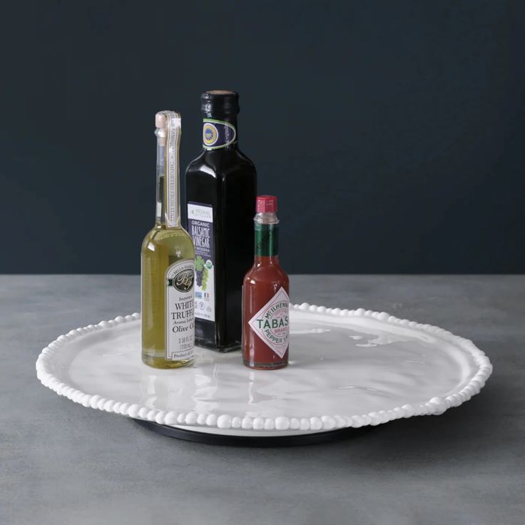 White Beaded Melamine Lazy Susan