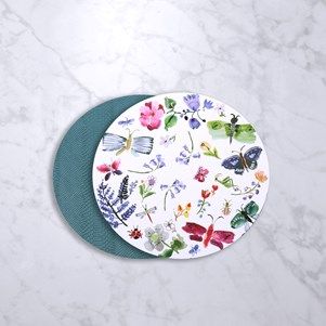 Floral Patterned Placemats/Set of 4/Reversible