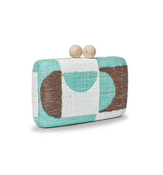 Clutch with Multi Mint Geometrics