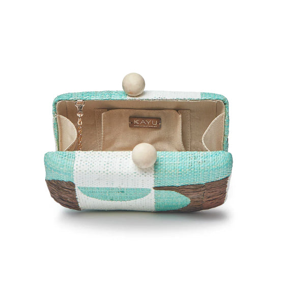 Clutch with Multi Mint Geometrics