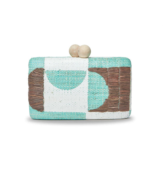 Clutch with Multi Mint Geometrics