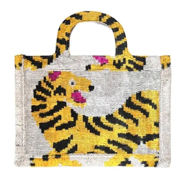 Tiger Tote of Silk and Velvet